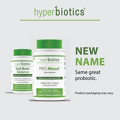 Hyperbiotics Pro Mood, Gut-Brain | Vegan Probiotics For Women, Men, Adults | Time Released Tablets | 1 Per Day | 60 Count #TOP4