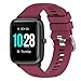 hengkang Fit for SKG V7 Smart Watch Bands for Women Men, 19mm Quick Release Soft Silicone Replacement Bands Straps Wristbands Bracelet Fit for SKG V7 Pro/ V7 (Wine Red)