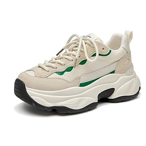 Beau Today Fashion Sneakers for Women Chunky Platform Lace up Walking Shoes