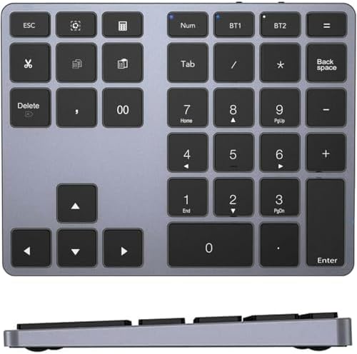 （07:30時点） テンキー Bluetooth 数字 キーボード ワイヤレス 多機能 35キー 拡張 複数のBluetooth接続が可能 充電式 スリム Excelでの作業に便利 MacBook/iPad/Windows/Android/Chrome OS対応