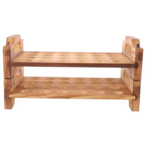 Organizador de huevos de madera con 24 agujeros redondos y elegante acabado artesanal