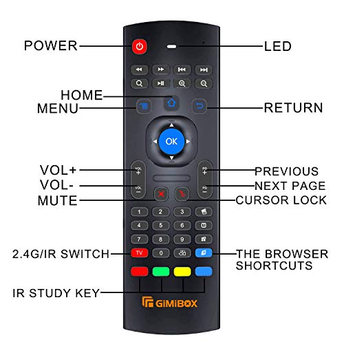 Microware mx3 air Remote Control, 2.4g Mini Wireless Keyboard Mouse, Infrared Remote Control Learning for kodi Android tv Box iptv htpc Mini pc pad Xbox Raspberry pi 3 and Other Devices