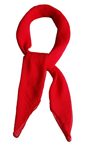 Topmode - Cachecol quadrado (70 cm, cor lisa, mulheres/crianças), vermelho, 70 * 70 cm, Vermelho