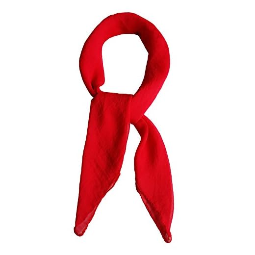 Topmode Foulard carré 70cm couleur unie Femmes/Enfants (Rouge)