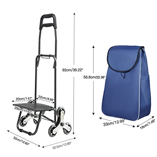 BAOYOUNI Einkaufstrolley Klappbar mit 6 Rollen Stabiler Einkaufswagen Faltbar mit Abnehmbarer Oxford Tasche… – Bild 3