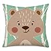 Fukeen Set of 4 Throw Pillow Cases Cartoon Animal Woodland Decorative Cotton Linen Cushion Cover Bear Fox Rabbit Home Baby Room Decor Standard Pillowcase 18x18 Inches