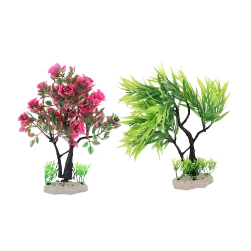 TOYANDONA 2 Pièces Plantes Artificielles pour Aquarium Décor Réaliste Vert Accessoires pour Aménagement Paysager Décor Sécurisé pour Poissonniers