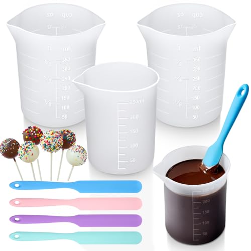 TUZAZO Silicone Cups for Melting Chocolate 7 Pcs Cups and Spatulas Set