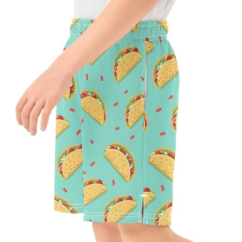 Boys Summer Shorts Casual Teens Athletic Shorts Cute Printed Kids Drawstring Waist Beach Pants with Pockets3