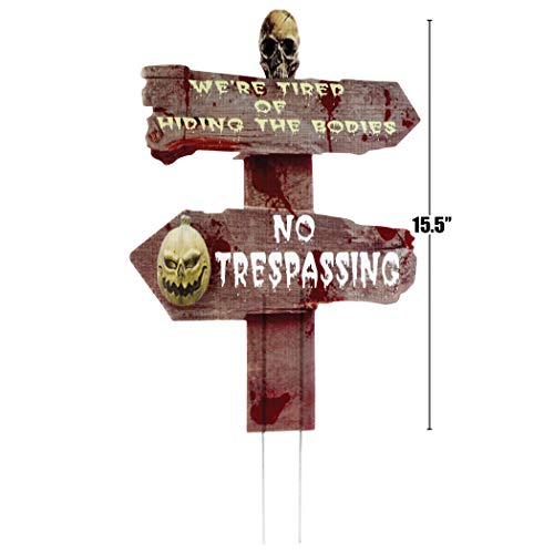image for Prextex Halloween Outdoor Decorations Yard Signs with Metal Stakes for