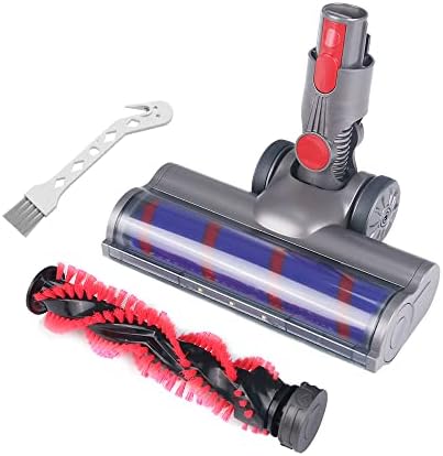 Laymi Motorhead Hardwood Floor Attachment for Dyson V7 V8 V10 V11 V15 Vacuum Cleaners with Replacement Soft Roller Brush Bar LED Headlights Floor Brush Attachments