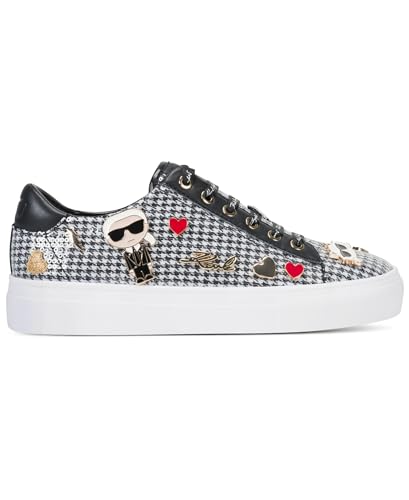 Image of Karl Lagerfeld Women's Cate Pins Tweed Lace up Sneaker