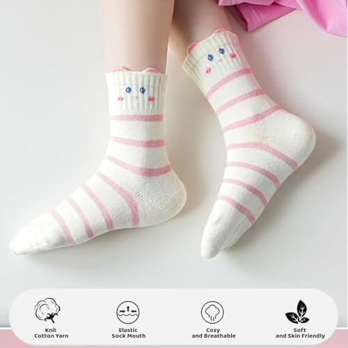 Kid Socks Mid-Calf Colorful Ruffle Crew Socks Cute Soft Novelty Socks for Girls 5 Pairs2