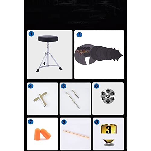 Batteria per adulti – Kit completo di percussioni con bacchette e trono, ideale per apprendimento e pratica