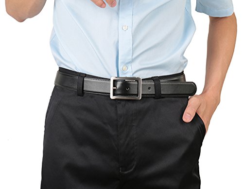 Image of beltox fine Men's Dress Belt Leather Reversible 1Piece (not 2) 1.25 inch Wide Rotated Buckle Gift Box