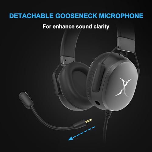 Image of FOXXRAY BA-68 Gaming Headset for PC, Lightweight Over-Ear Headphone with mic, 50MM Dynamic Drivers, 3.5mm Audio Jack, Soft Memory Foam Cushion, Removable Microphone