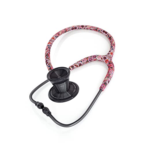 Image of MDF Instruments Sugar Skull Blackout ProCardial Cardiology Stethoscope, Limited Edition Mprints, Lightweight Titanium, Adult, Dual Head, Sugar Skull Tube, Blackout Chestpiece-Headset, MDF797TSKBO