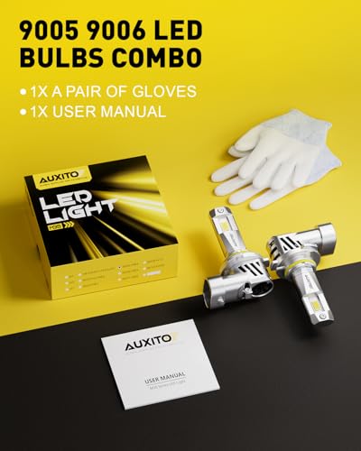 Image of AUXITO 9005 9006 Bulbs, 88000LM Brighter Ultra-Bright, Plug N Play, Long Lifespan, No Flicker, 99% Compatibility, 4PCS