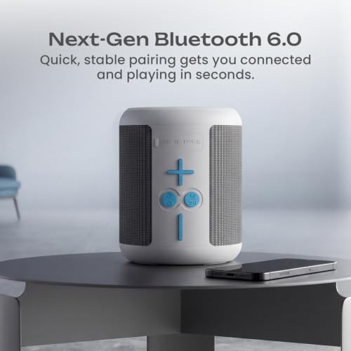 Image of HAMMER Smash 2 Bluetooth Speaker | 10W Powerful Sound | Bluetooth 6.0 | TWS Function | Multi-Color LED Modes | USB & TF Card Support | FM Radio | Type-C Charging | Portable Speaker | White