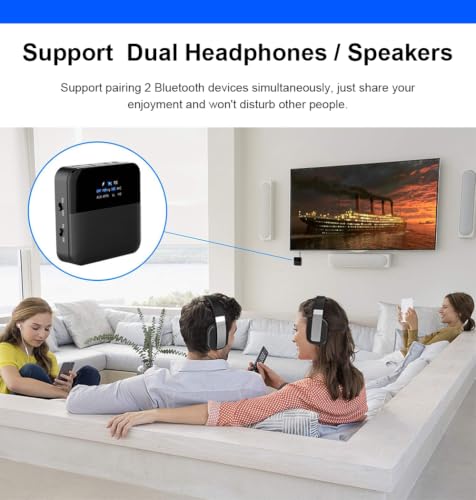 Image of Cubetek 2 in 1 Bluetooth Transmitter & Receiver Adapter V5.2, with Digital Optical /TOSLINK /SPDIF, 3.5mm Aux Connect, for TV /PC /iPod /Car Stereo, AptX HD /Low Latency, Model: BT-B20