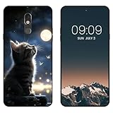 WUACYEAMING für LG Stylo 5 Hülle,Mode Schutzhülle Schwarz Handyhülle mit Aesthetic Muster Weich Silikon Dünn TPU Stoßfeste Kratzfest Schutzhülle Cover-Der Mond & die Katze