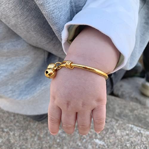 Ethlyn 18K Gold Plated Baby Boys Girls Bells Foot Bangles Bracelets Anklets Birthday Present For Toddlers #TOP2