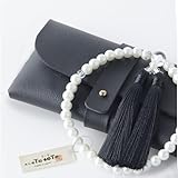 【お仏壇.Te to Te 手と手】 ホワイト貝パール8㎜珠 本水晶 日本製 ヴェルベットシルク房 女性用 お墓参り お通夜 告別式 数珠入れ 女性用お数珠 お墓参り お通夜 告別式 数珠入れ すべての宗派で使える女性用 お念珠 取り扱い説明書