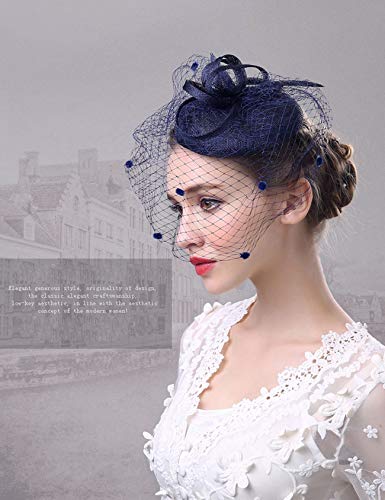 Chapéus Legou Fascinators anos 20 e 50 chapéu para coquetel, chá de festa com véu para meninas e mul