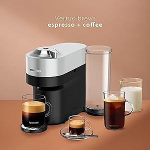 Nespresso Vertuo Pop+ Deluxe Coffee and Espresso Machine by De'Longhi, 120 Volts, Silver Nespresso Vertuo Pop Deluxe Coffee and Espresso Machine by DeLonghi 120 Volts Silver