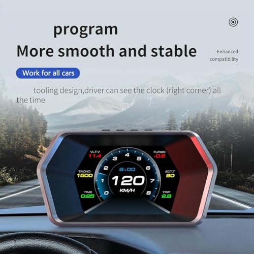 Velocímetro GPS con Diagnóstico OBD2 Inteligentemente Proyectado en Parabrisas 3