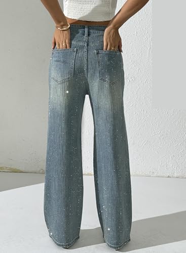 Jeans femme strass d'exception et jambe large : l'éclat du denim chic - 3