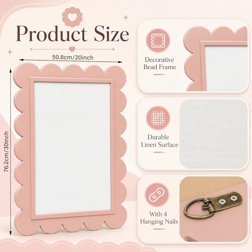 20 x 30 Inch Scalloped Pinboard Memory Board for Girls Room Pink Framed by Maitys - Used condition - Image 2
