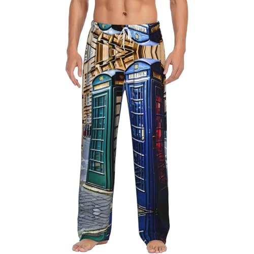 Pantalon de pyjama léger homme motif cabine britannique idée cadeau originale