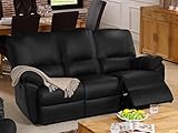Kauf-Unique Relaxsofa 3-Sitzer elektrisch - Leder - Schwarz - MARCIS