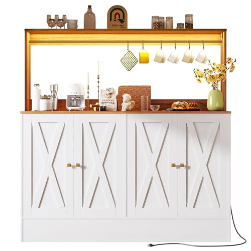 Opiniones de Tammex los mejores 5. 48 SIMPLE ESPACIO Alacenas para Cocina,Muebles para Cocina Tiene 4 Puertas Blancas,Tapa de Armario de Nogal con 6 Ganchos,Está Equipada con una Partición Ajustable,Alacena...
