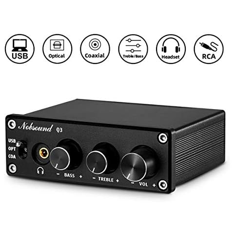 Nobsound Audio Q3 Mini Stereo Headphone Amplifier, 24Bit/192KHz USB/Optical/Coaxial to RCA AUX DAC Digital to Analog Converter Decoder, for Home/Desktop Active Speakers Cover