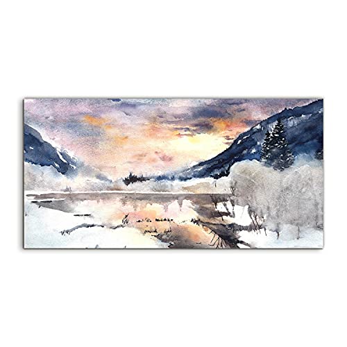 Tableau moderne verre trempé 140x70cm anti-poussière montagne cuisine