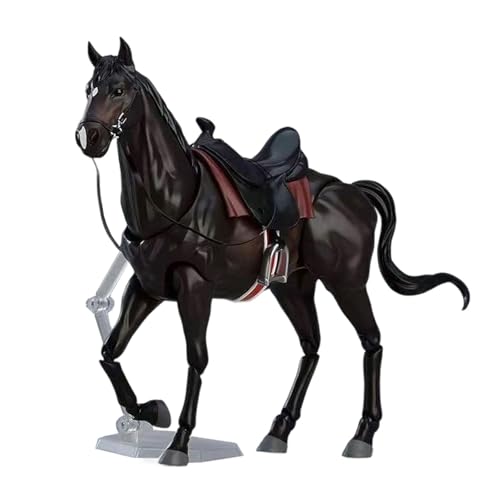 Guohetuk 馬の模型 動物フィギュア コレクション用 おもちゃ 彫刻品 知育アイテム ミニチュア風景 DIYセット, 黒