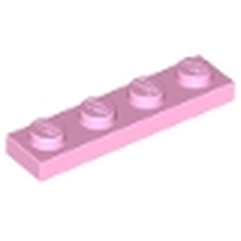 LEGO Plate 1x4, Building Brick Part 3710 (Bright Pink, 10, count) — image 1