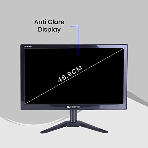 Image of ZEBRONICS 18.5(46.9cm) Monitor with HDMI and VGA Port(Black)