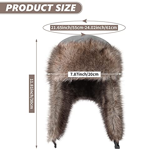 Image of 3 Pieces Russian Trapper Ushanka Hats for Men Women Winter Bomber Eskimo Warm Windproof Hats with Ear Flaps