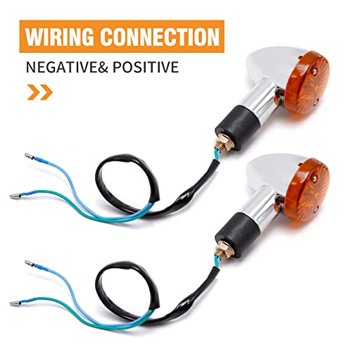 Anxingo 4Pcs Motorcycle Turn Signals Amber Chrome Bullet Front Rear Turn Signal Blinker Indicator Light Replacement For Aprilia Ducati Harley Kawasaki Suzuki Yamaha #TOP2