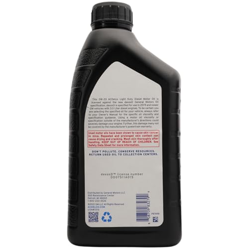 Aceite Diesel SAE 0W-20 ACDelco Kit para 3.0L Duramax miniatura 3