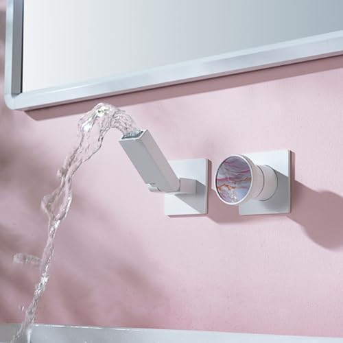 Robinet de salle de bain cascade blanc pour vasque moderne - 2