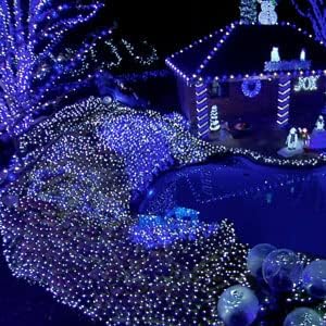 Miniatura 6 de Dazzle Bright Paquete de 4 guirnaldas de luces con pilas, en total 80 pies, 240 luces led, cable plateado, impermeables, decoraciones de Navidad