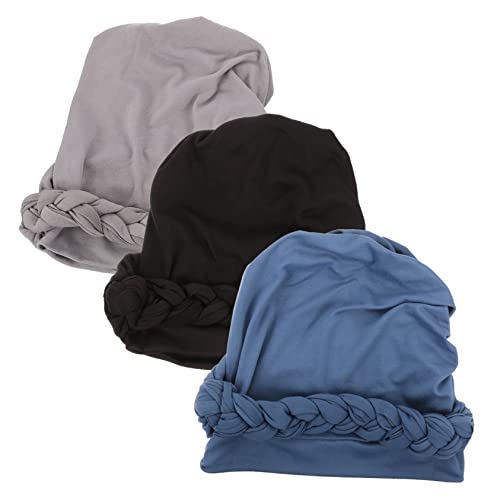 BESPORTBLE 3 peças Chapéu turbante respirável e resistente para cabelo gorro envolvente flexível para dormir casa xaile para mulher