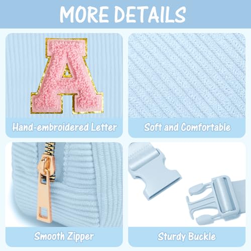 Image of Gitus Birthday Gifts for 10 11 12 13 14 15 16 Year Old Girls Personalized Gifts for Women Initial Fanny Pack Crossbody Bag Belt Bag Cute Preppy Stuff for Teen Girls Teenage Girl Gifts (Icing Blue-A)