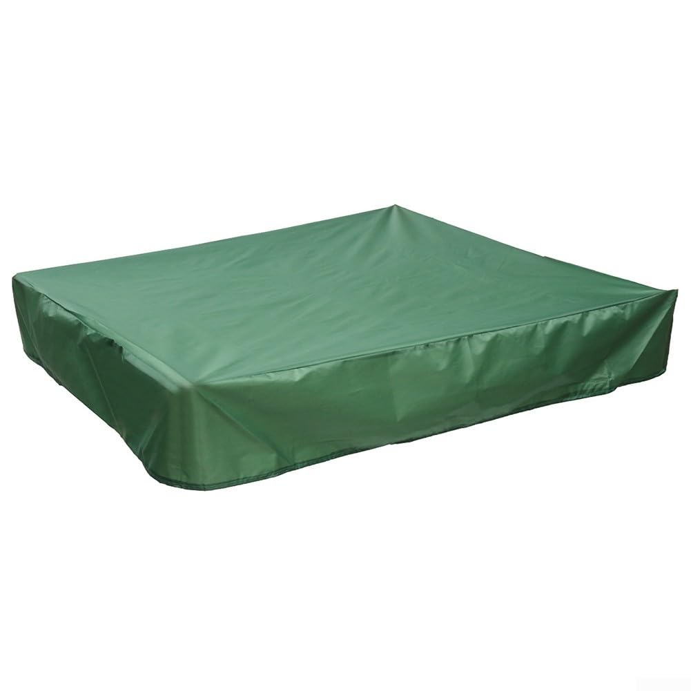 Sawhamale Sandbox Cover Square Protective Cover for Sandpit and Toys, Oxford Cloth Dustproof Sunshade with Drawstring, Foldable Outdoor Play Area Accessory, 120x120cm Black(Green 200x200cm)