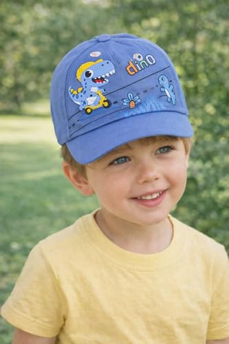 Image of PASSION PETALS Summer Dino Rockstar Baseball Cap for Kids Boys and Girls 2-4Years
