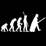 Evolution Darwin Ape Human Darth Vader 6' Vinyl Sticker Car Decal (6' White)